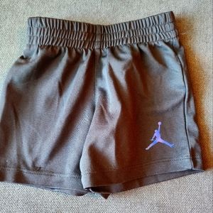 Nike Air Jordan black toddler boys shorts blue logo 12mo